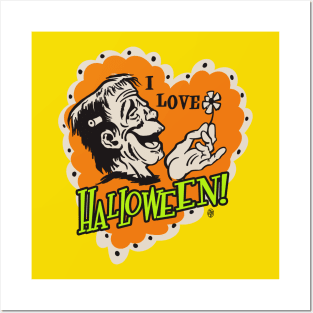 Vintage Retro I Love Halloween Posters and Art